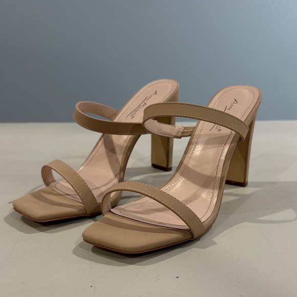 Anne Michelle Shoes - Anne Michelle Beige Strappy Heels